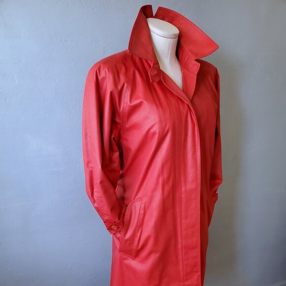 London Fog Wamsutta/ Weatherproof Raincoat/ Fuchsia Overcoat/ 1960's/ Size 6 - Picture 4 of 10